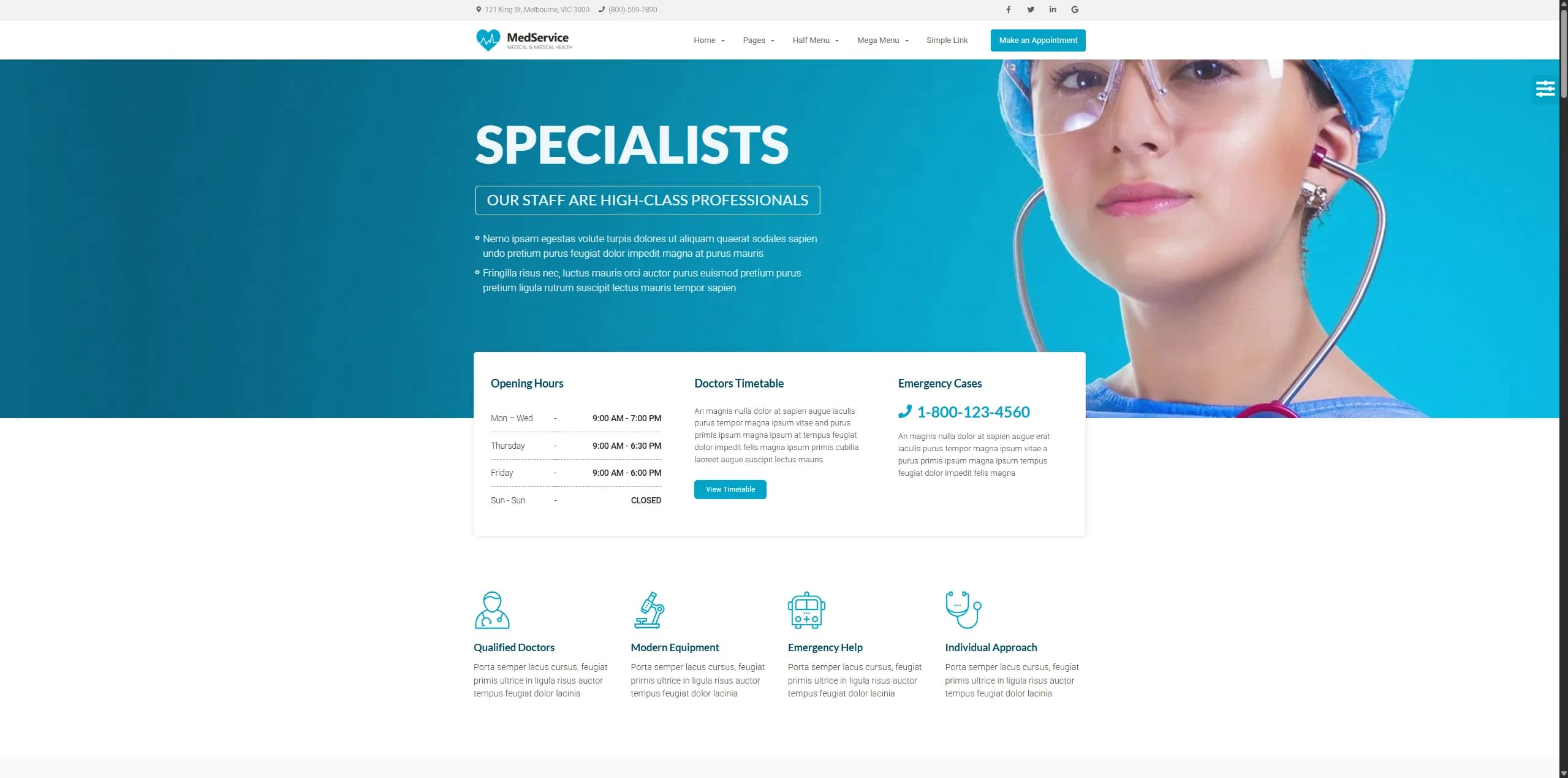 Mockup de Web para clínica para negocio con diseño responsive